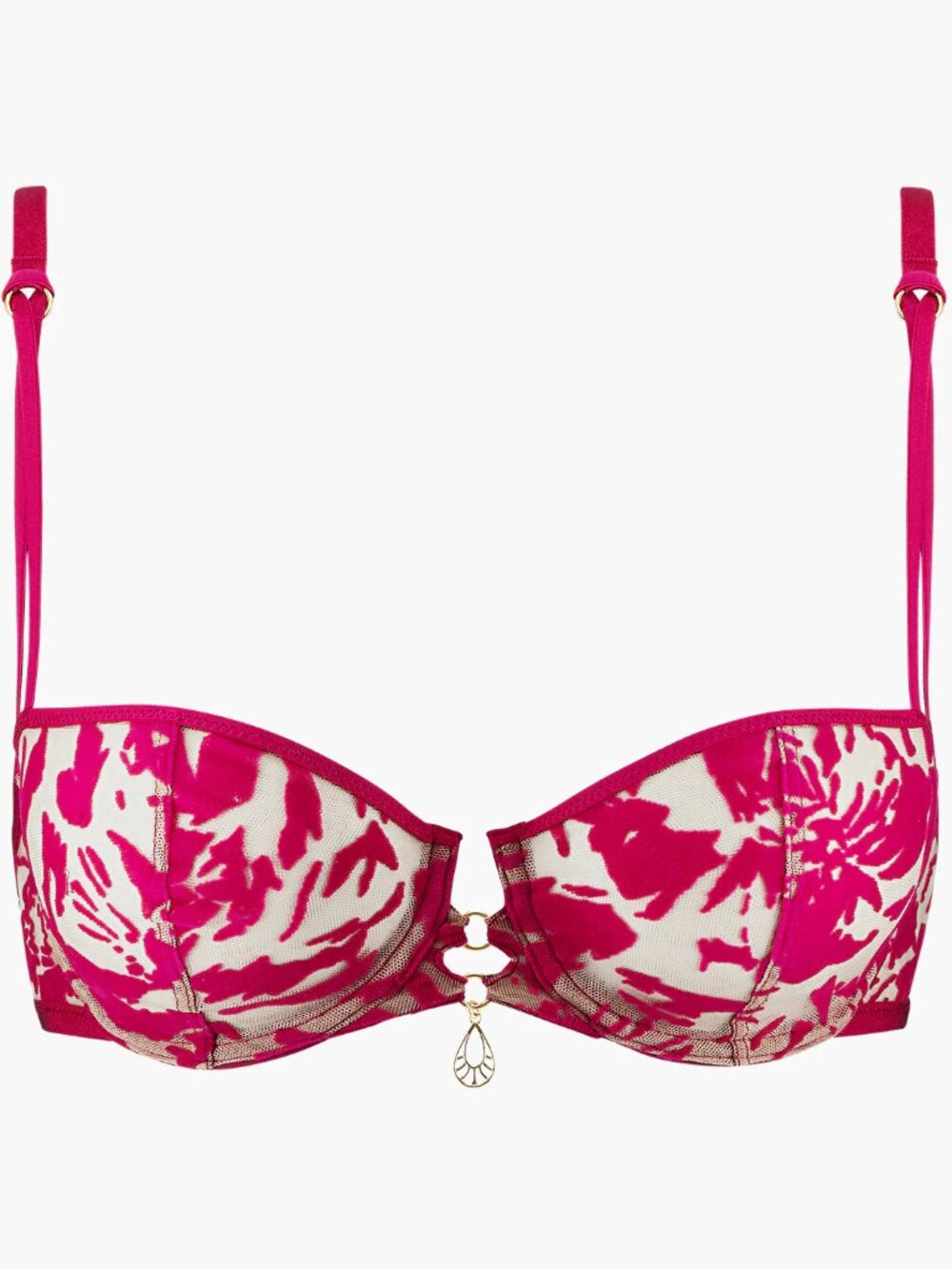 AUBADE Wild Vibration Half Cup Bra in Hot Pink Size 38D Brand New NWT
